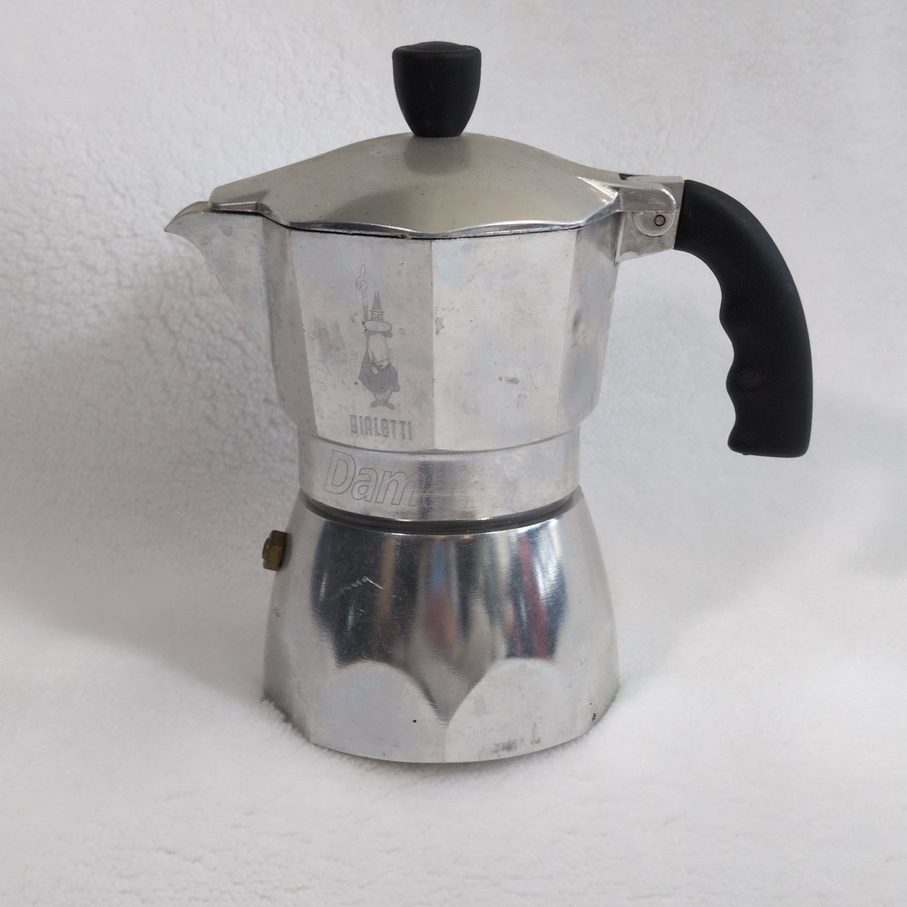 Vintage Bialetti 3 cup Moka Express Stovetop Espresso Coffee Maker Silver Italy